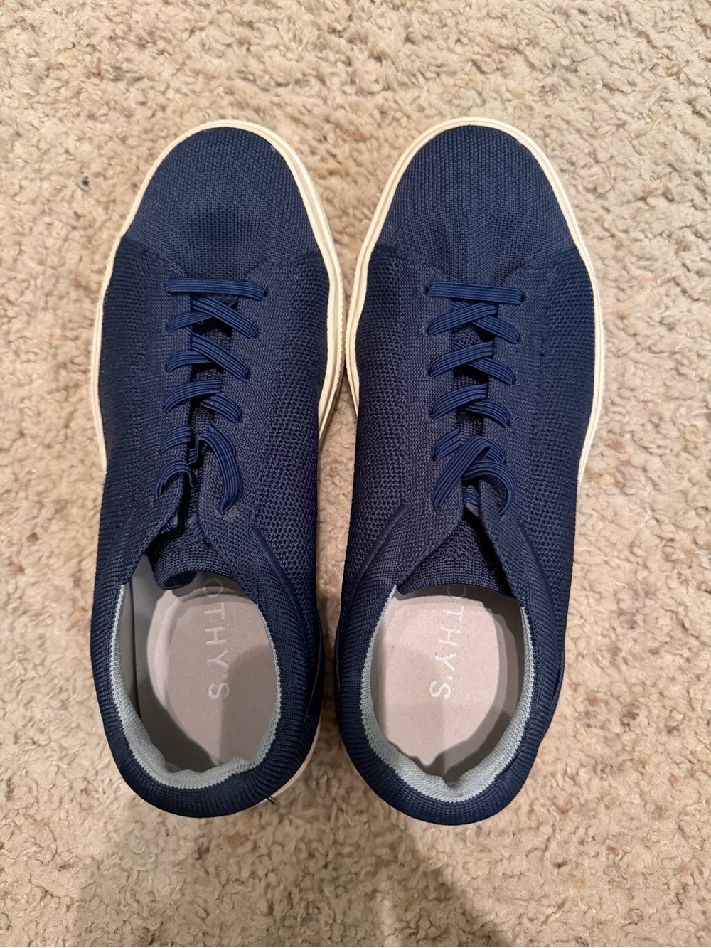 Rothy's Navy Knit Lace-Up Sneakers